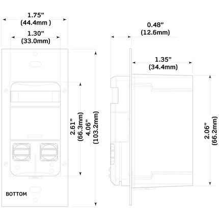 Occupancy Sensor, Multi-Technology (PIR Sensor / Ultrasonic Sensor), Wall Switch, Dual Relay, 2400SF, 120-277V, Black, Decora®