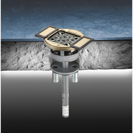 SystemOne, Fire-Rated Poke-Through, 4" Fitting Only, (1) 3/4" EMT for Power, (2) 3/4" EMTs for Low Voltage