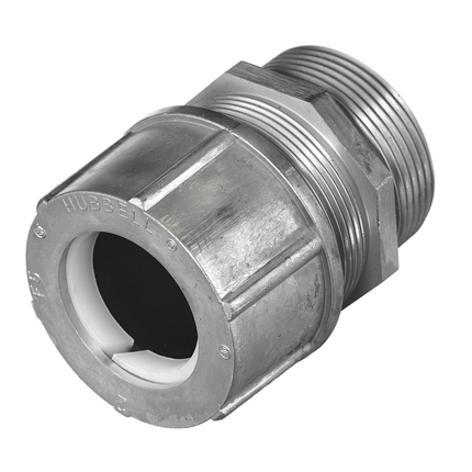 Kellems Wire Management, Cord Connectors, Straight Male, 1.25-1.38", 1 1/2", Aluminum