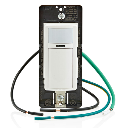 Decora Vacancy Motion Sensor Light Switch, Manual-On, 2A, Residential Grade, Single Pole