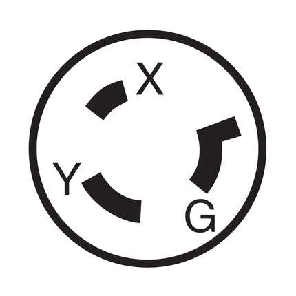 Locking Plug, 30 Amp, 480 Volt, Industrial Grade, Black & White