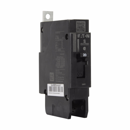 Eaton Series C complete molded case circuit breaker, G-frame, HGH, Complete breaker, Fixed thermal, fixed magnetic trip type, Single-pole, 20A, 277 Vac, 125 Vdc, 25 kAIC at 277 Vac, 50/60 Hz, bolt-on mount
