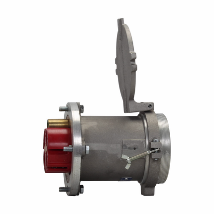 Eaton Crouse-Hinds series Arktite AR receptacle, 200A, Three-wire, four-pole, 50-400 Hz, Style 2, Copper-free aluminum, Spring door, Crimp/solder, 600 Vac/250 Vdc, 0.56"