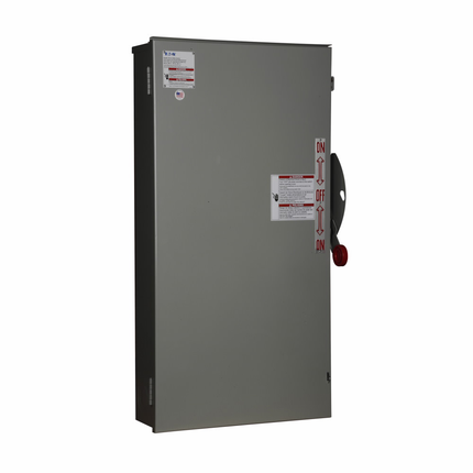 Eaton Heavy duty double-throw non-fused safety switch, 200 A, NEMA 3R, Painted galvanized steel, Non-fusible, Three-pole, Three-wire, 240 Vac, 250 Vdc