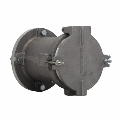 Eaton Crouse-Hinds series Arktite AR receptacle, 200A, Three-wire, four-pole, 50-400 Hz, Style 2, Copper-free aluminum, Spring door, Crimp/solder, 600 Vac/250 Vdc, 0.56"