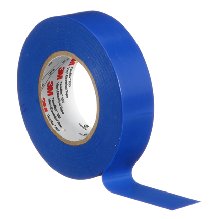 3M Temflex Vinyl Electrical Tape 165, Blue, 3/4 in x 60 ft (19 mm x 18 m), 6 mil, 100 Rolls/Case