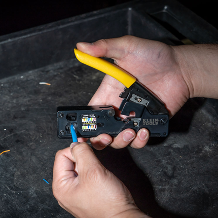 Ratcheting Data Cable Crimper / Stripper / Cutter, Compact