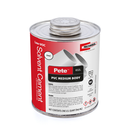 RectorSeal PETE 602L 55928 Medium Solvent Cement, Thick Formula, Plumbing, 1 Quart
