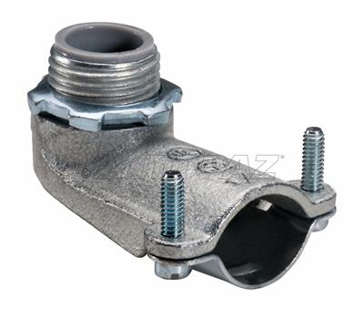 1-1/4" 90° Insulated Throat Squeeze Type BX-Flex Connector