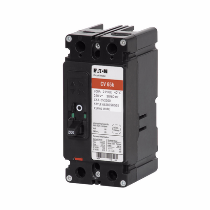 Eaton Type CV Molded Case Circuit Breaker,Molded case circuit breaker,125 A,65 kAIC,Two-pole,120/240 V,#6 - 4/0 Al/Cu,CV,#4/0 kcmil maximum load,Includes mounting kit