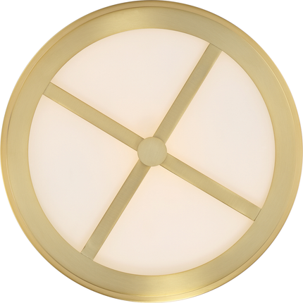 Serene; 2 Light; Flush Mount; Natural Brass Finish with Satin White Glass
