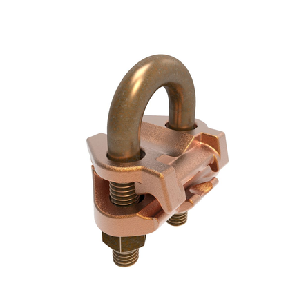 Mechanical Grounding Connector, Cable to Rod or Pipe, 2/0 AWG (Sol) -250 kcmil, 3/8" Pipe, 5/8"-3/4" Rod, #5-#6 Rebar, Bright Dipped