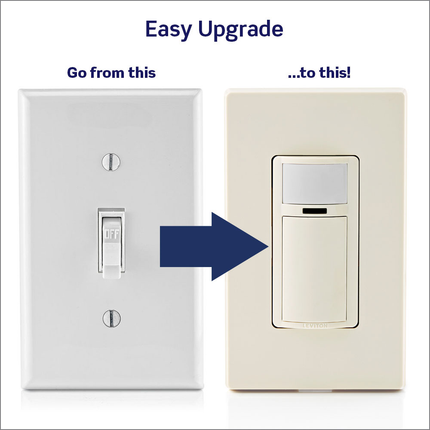 Decora Occupancy Motion Sensor Light Switch, Auto-On, 2A, Residential Grade, Single Pole