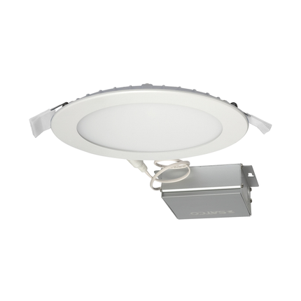 12 watt LED Direct Wire Downlight; Edge-lit; 6 inch; 3000K; 120 volt; Dimmable; Round; Remote Driver