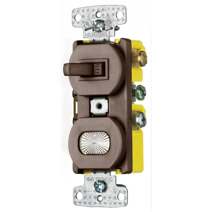 One Three Way Toggle One Pilot Light Combination Device 15A