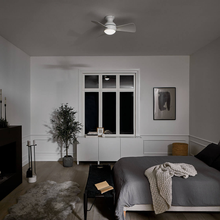 Sola LED 34" Ceiling Fan Matte White