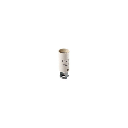Candelabra Base, One-Piece, Keyless, Incandescent, Unglazed Porcelain Lampholder, Hickey Mount, Single Circuit, Back Wired, - White