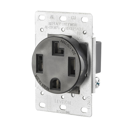 LEVITON 278-S00 EB IG SHALLOW SGL REC 3P/4W 30A/125/250V