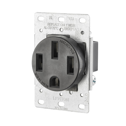 LEVITON 279-S00 EB SHLW REC SHL 3PO4WI GRND 50A125/250V
