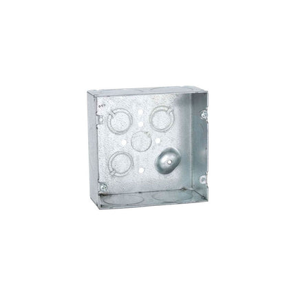 4-11/16 In Square Box Welded, 2-1/8 In Deep with One 1/2 In