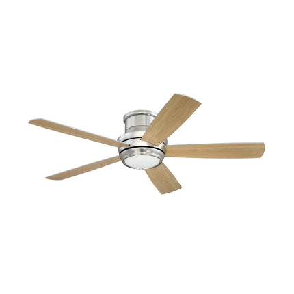 52" Tempo Hugger in Brushed Polished Nickel w/ Brushed Nickel/Maple Blades