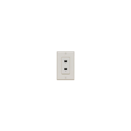Decora Telephone Wall Jack Assembly, 6P4C + 6P4C, screw terminals, light almond