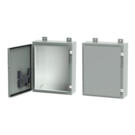 Continuous Hinge Enclosure with Clamps LP Type 12, 24x24x6, Gray, Mild Steel