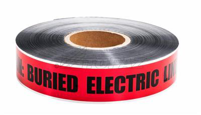 Detectable Red Caution Tape "Caution Buried Electric Line Below" 2" x 1000'