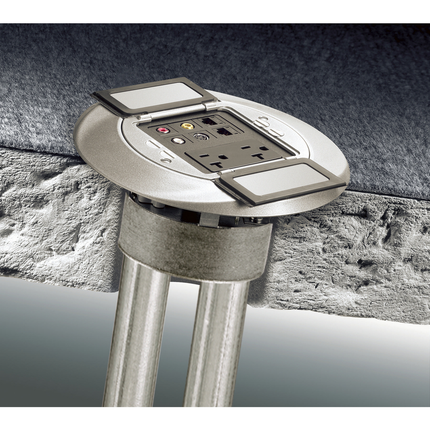 SystemOne, Fire-Rated Poke-Through, 4" Fitting Only, (1) 1" EMT for Power, (1) 1" EMT for Low Voltage, with Junction Box