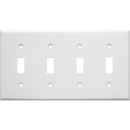 Lexan Wall Plates 4 Gang Toggle Switch White