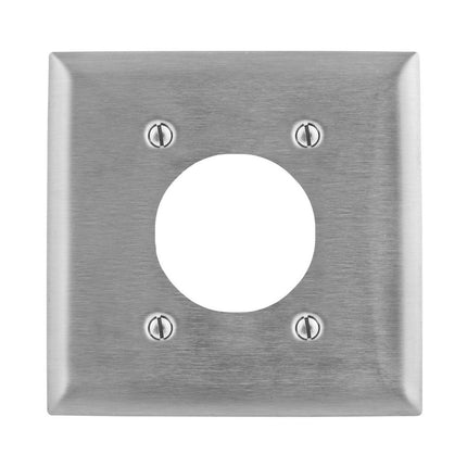 HUBBELL SS703 WALLPLATE 2-G 2.15 IN 4 BOLT SS