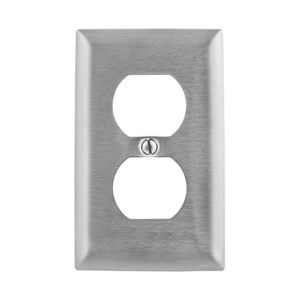 HUBBELL SS8 WALLPLATE 1-G DUPLEX RECEPTACLE SS
