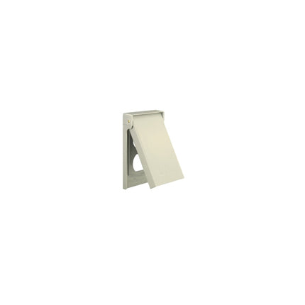 1-Gang Duplex Device Receptacle Wallplate, Weather-Resistant, Die-Cast Zinc, Device Mount, Vertical - Gray