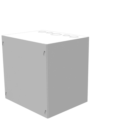 10x8x10 Screw Cover Type 1 UL Steel KOs Gray Cover w/Teardrop Slots Holes In Back