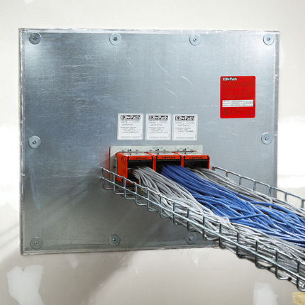 EZ-Path Series 33 Fire-Rated Pathway Conduit Attachment Kit, Full kit with device, One pair (2) conduit attachment plates & labels