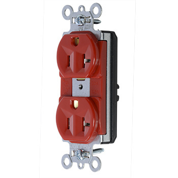 PlugTail® 20A 125V Spec-Grade Duplex Receptacle, Red