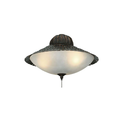 Light Kit - Antique Bamboo - Frosted Glass Bowl