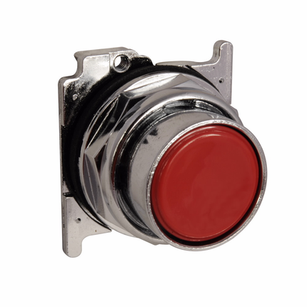 Eaton, 30.5 mm, Heavy-Duty Watertight/Oiltight Pushbutton,Class I Division 2,Red,Plastic Actuator,Chrome bezel,Non-Illuminated,Flush mounting,Momentary,30.5 mm,Flush Pushbutton,10250T Series