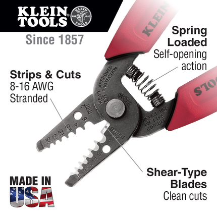 Wire Stripper/Cutter for 8-16 AWG Stranded Wire