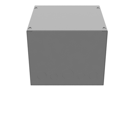 10x8x10 Screw Cover Type 1 UL Steel KOs Gray Cover w/Teardrop Slots Holes In Back