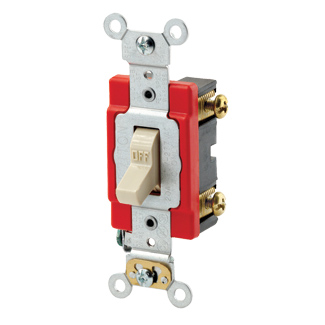 Single-Pole Toggle Switch, Ivory, 20 Amp, 120/277 Volt