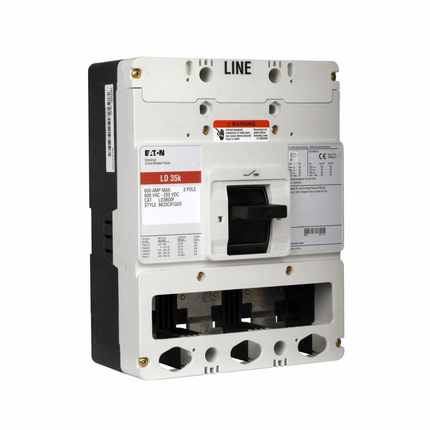 Eaton Series C electronic molded case circuit breaker, L-frame, LDCB, Frame only, Digitrip 310 RMS, Electronic LS trip type, Three-pole, 600A, 200 kAIC at 240 Vac, 100 kAIC at 480 Vac, Without terminals, 50/60 Hz