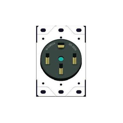 Flush Range Receptacle 50A Black