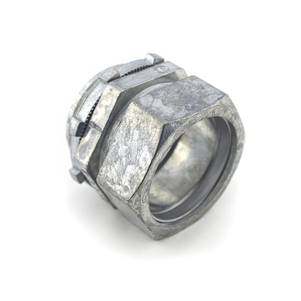 Screw-on EMT Compression Connector 1-1/2", Die Cast Zinc