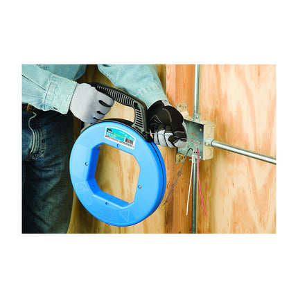100' Blued-Steel Fish Tape w/Formed Hook & Tuff-Grip‚Ñ¢ Pro Case