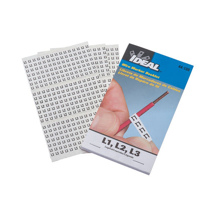Wire Marker Booklet, Asst L1, L2, L3, 150 Each