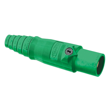 Heavy Duty Products, Single Pole Devices, Industrial Grade, Male, Plug, 400A 600V AC/DC, Single Conductor, Double Set Screws, Green