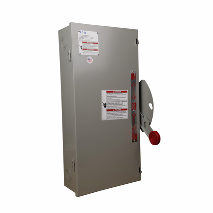 Eaton Heavy duty double-throw non-fused safety switch, 100 A, NEMA 1, Painted steel, Non-fusible, Three-pole, Three-wire, 240 Vac, 250 Vdc