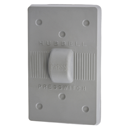 Wallplates and Boxes, Weatherproof Covers, 1-Gang, For PresSwitch, Standard Size, Gray Silicone