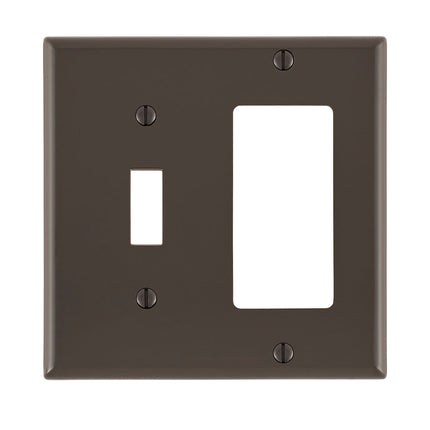 LEVITON 80707 BR WP 2G 1TGL/1 DEC THERMOPL